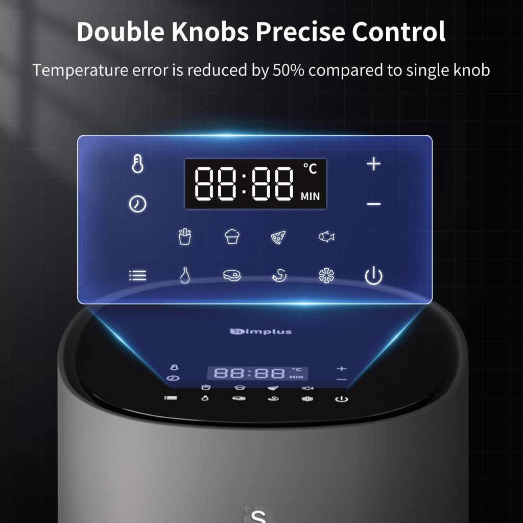 Simplus Digital Air Fryer 5L 1450W Multi-functional Digital LED Screen Touch Smart Sensing Power - Image 7