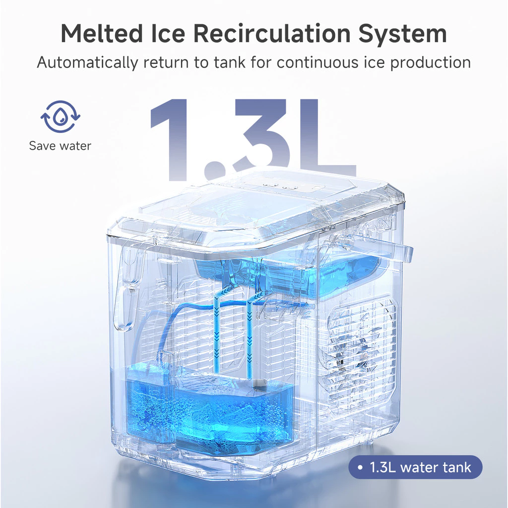 Simplus Ice Maker | 12kg Homemade Ice Cubes | 24h Reservation | Auto Self-Cleaning Function - Image 5