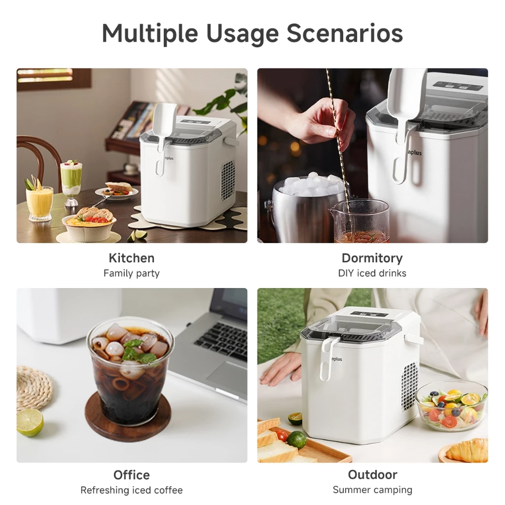 Simplus Ice Maker | 12kg Homemade Ice Cubes | 24h Reservation | Auto Self-Cleaning Function - Image 7